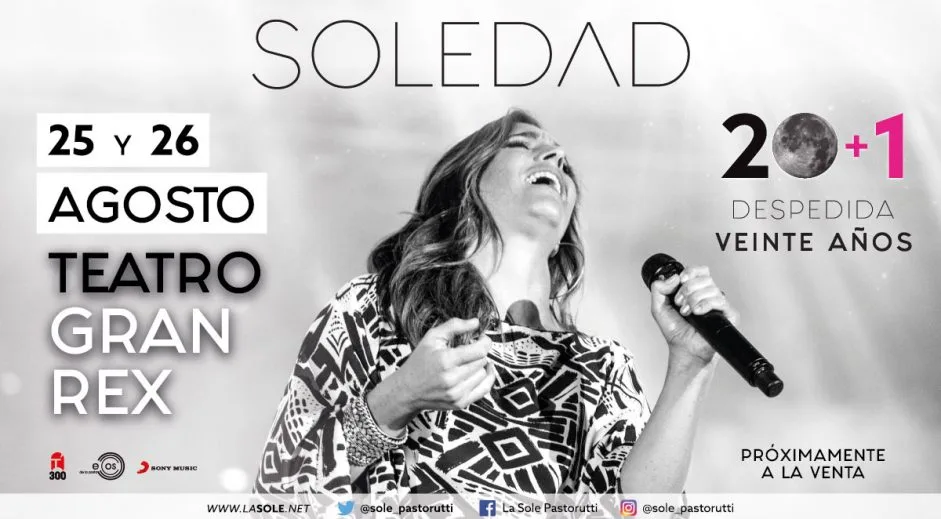 20+1 Despedida Veinte Años — Teatro Gran Rex, 25 y 26 de agosto