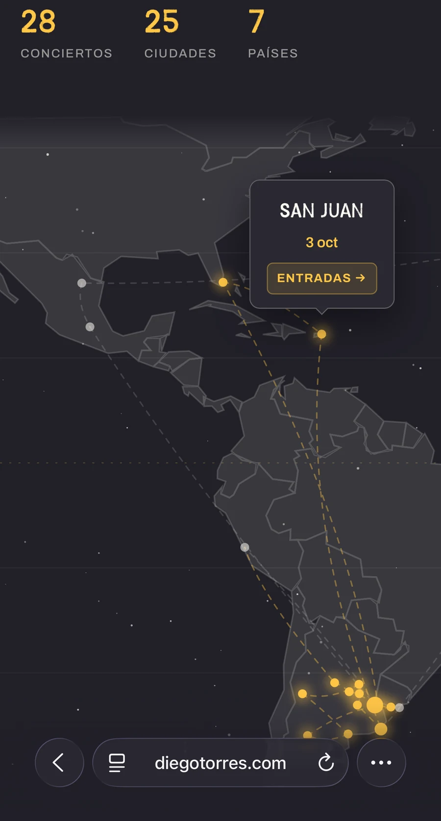 El mapa del recorrido en el telefono