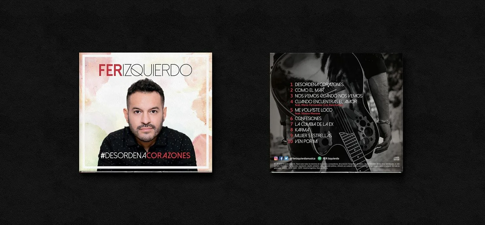 Fer Izquierdo — digipack tríptico abierto con tracklist